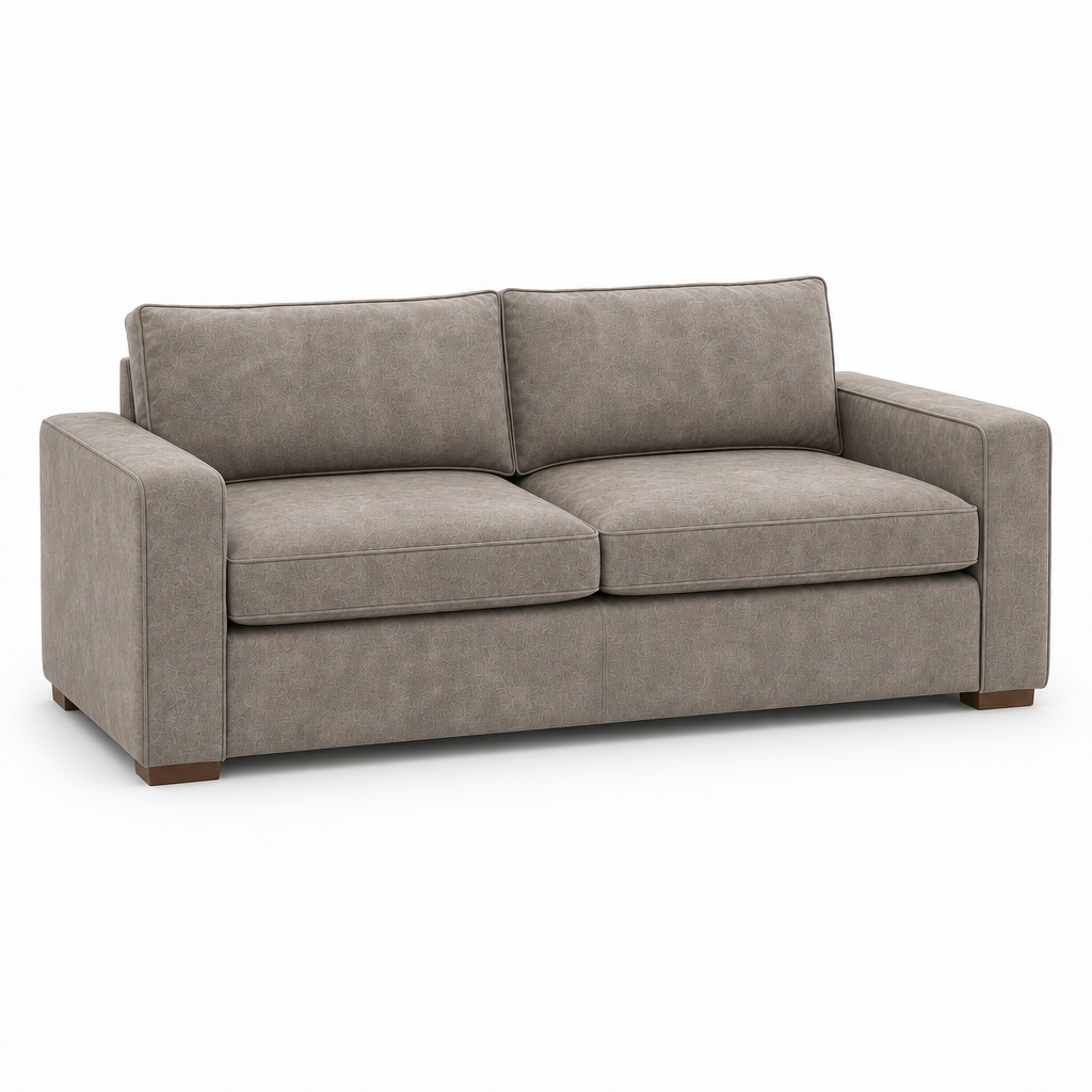 Gray textured sofa on a white background