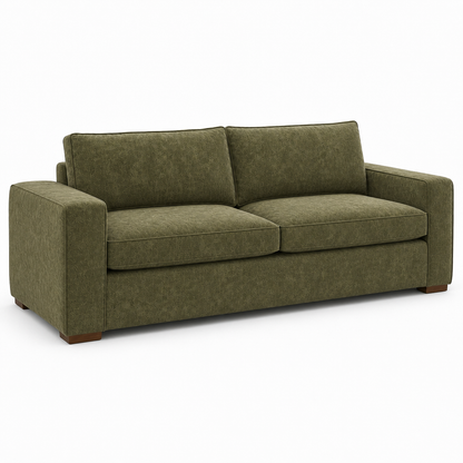 Green textured sofa on a white background