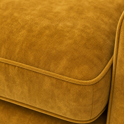 Close-up of a mustard yellow textured fabric surface