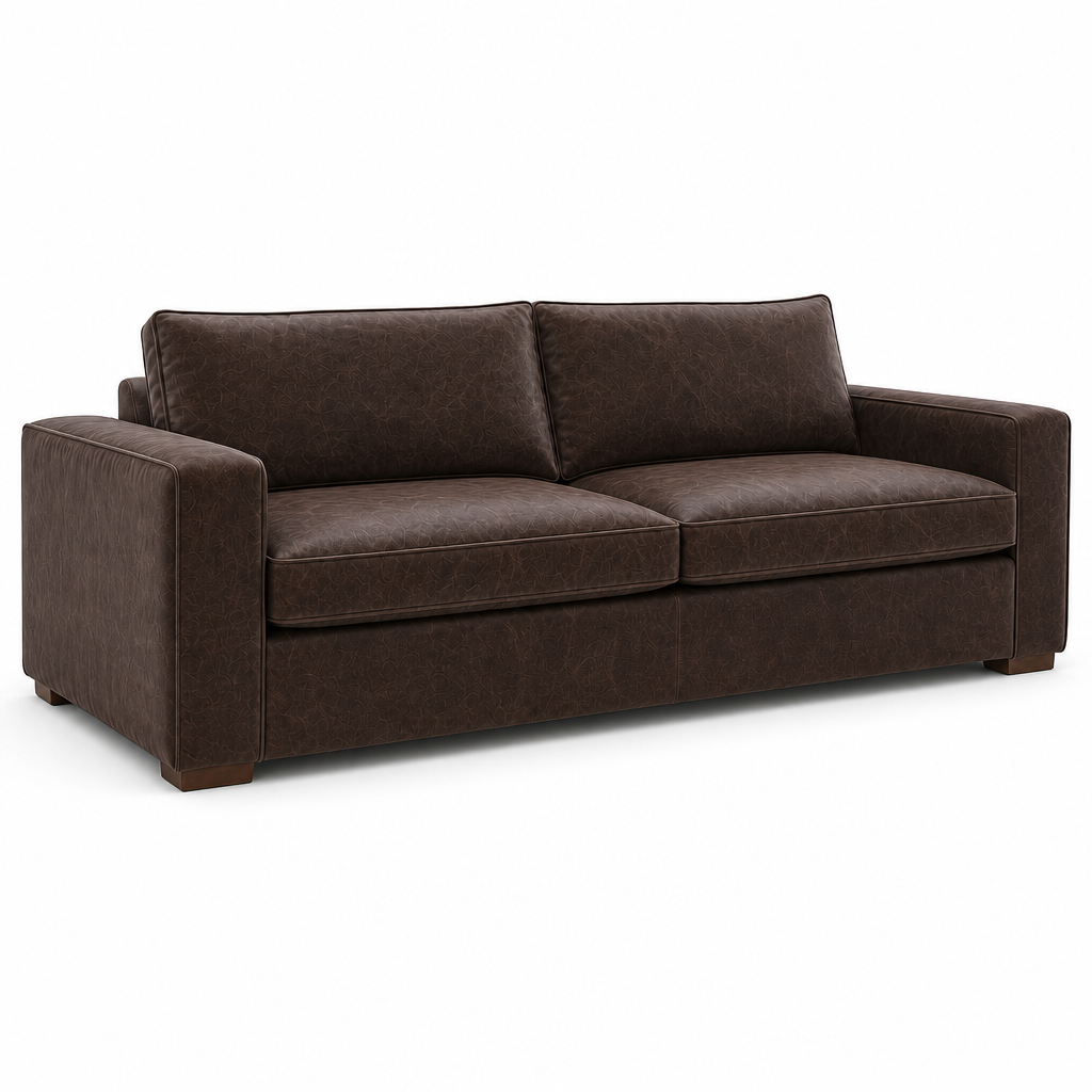 Brown sofa on a white background