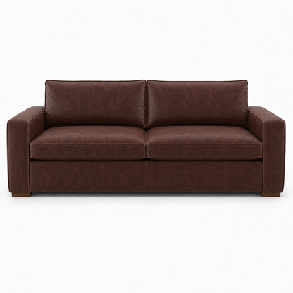 Brown sofa on a white background