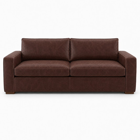 Brown sofa on a white background