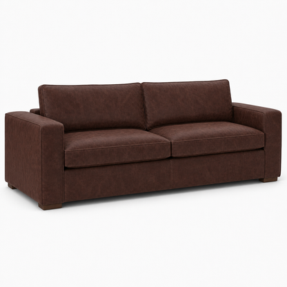 Brown sofa on a white background