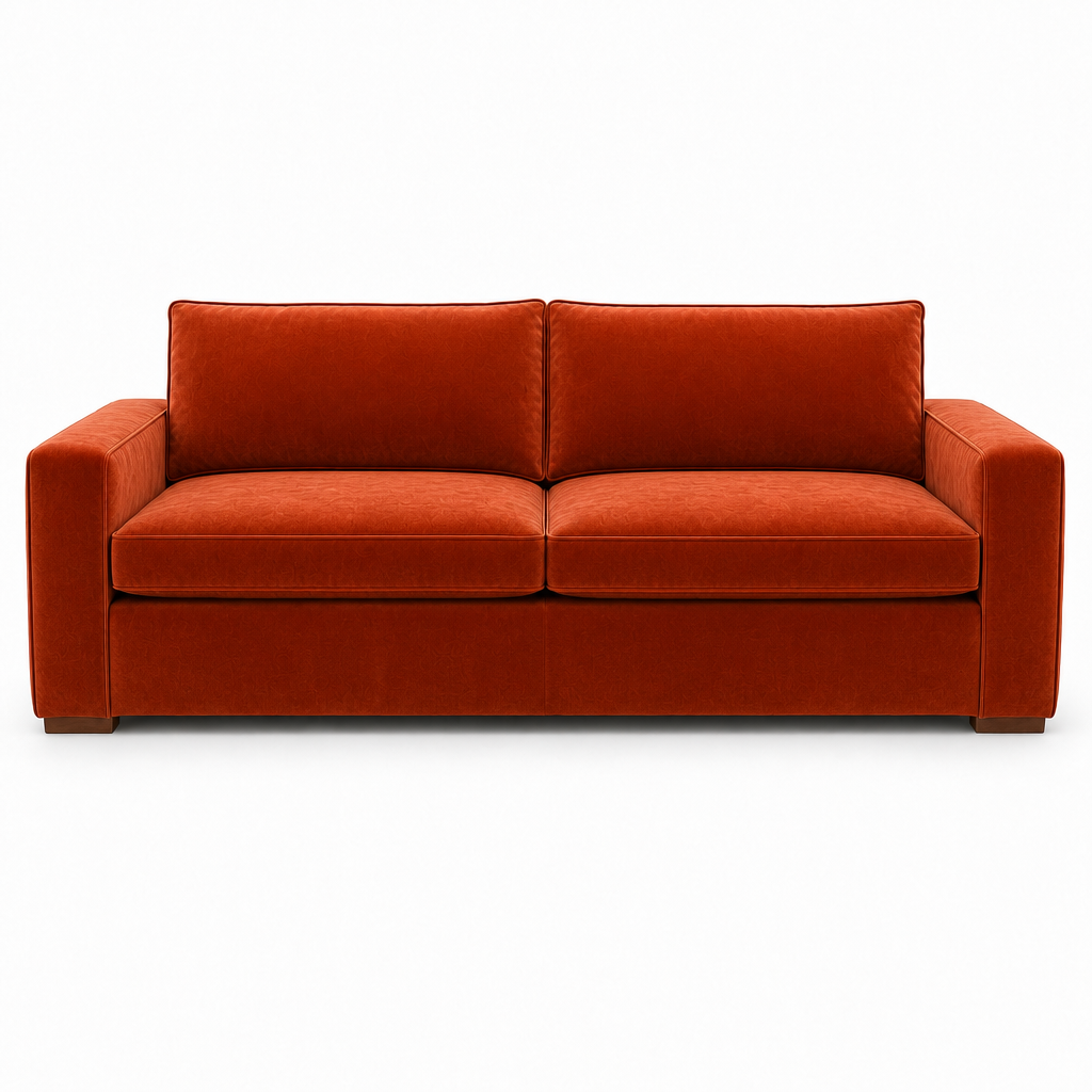 Orange sofa on a white background