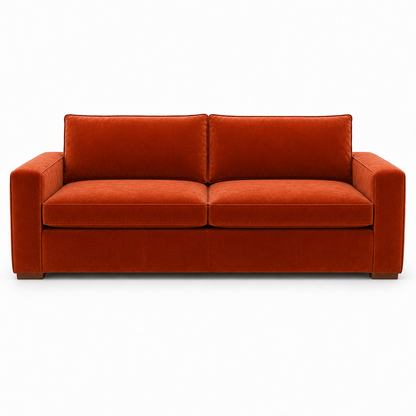 Orange sofa on a white background