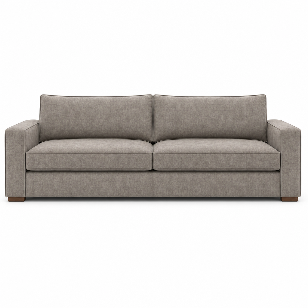 Gray textured sofa on a white background