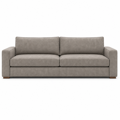 Gray textured sofa on a white background