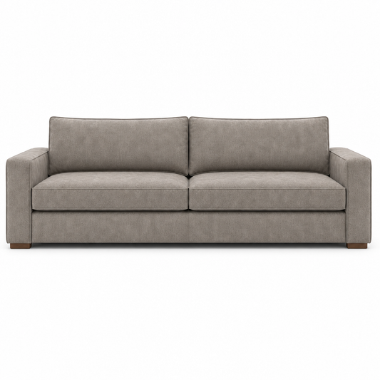 Gray textured sofa on a white background