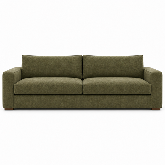 Green textured sofa on a white background