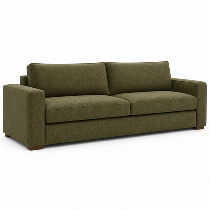 Green textured sofa on a white background