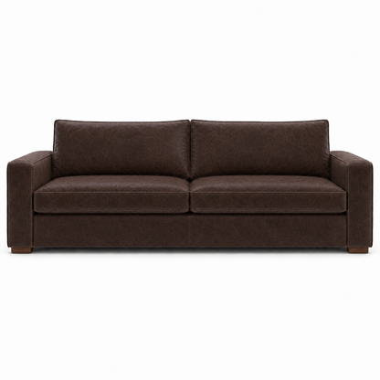 Brown sofa on a white background