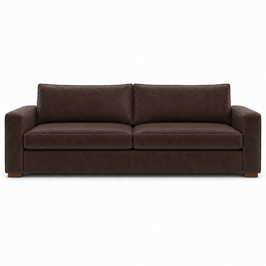 Brown sofa on a white background