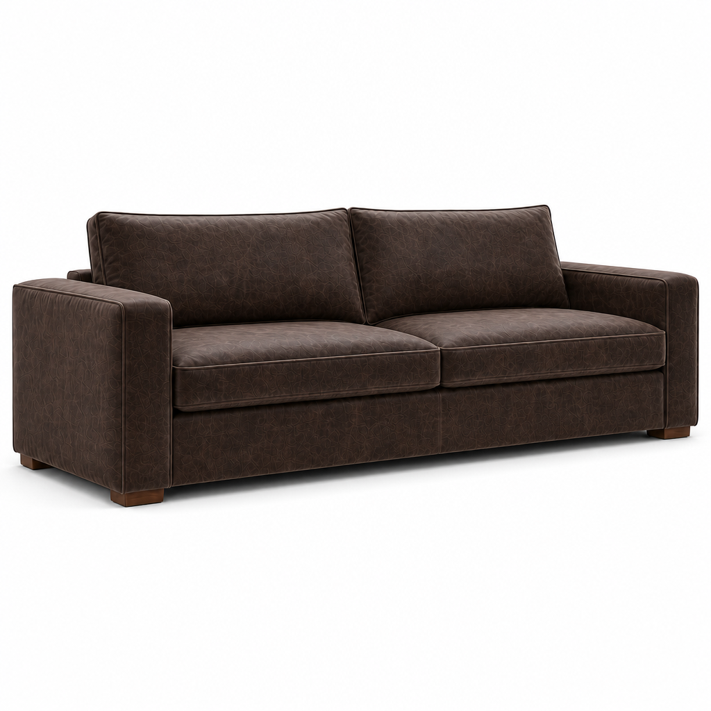 Brown sofa on a white background