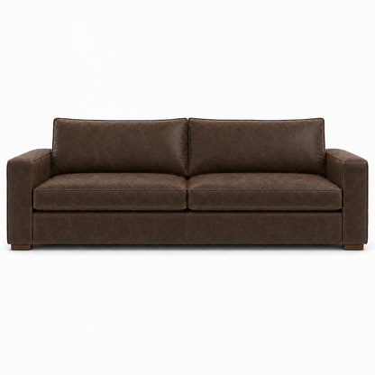 Brown sofa on a white background