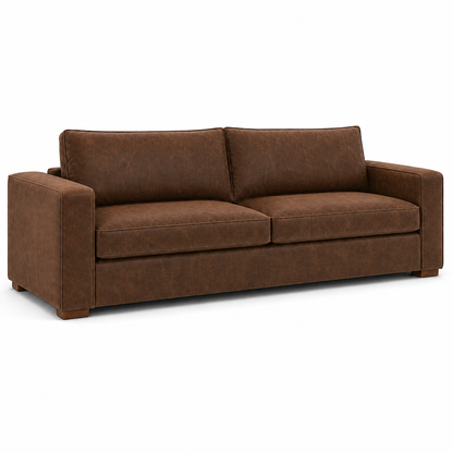 Brown sofa on a white background