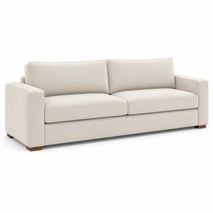 cream velvet sofa on a white background