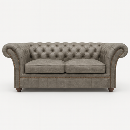 Cambridge Sofa in Thames Fog Ash Grey – Cracked Wax Leather