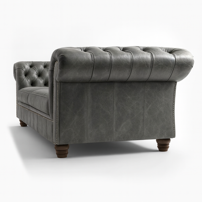 Cambridge Sofa in Thames Fog Ash Grey – Cracked Wax Leather