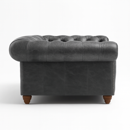 Cambridge Sofa in Thames Fog Ash Grey – Cracked Wax Leather