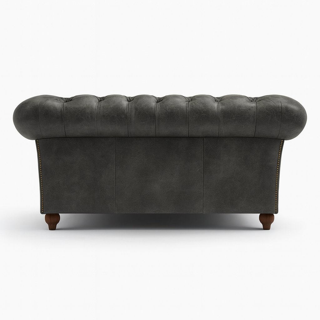 Cambridge Sofa in Thames Fog Ash Grey – Cracked Wax Leather