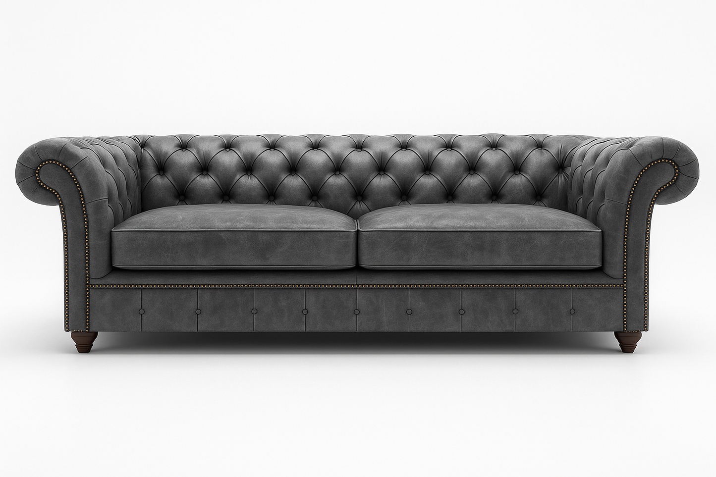 Cambridge Sofa in Thames Fog Ash Grey – Cracked Wax Leather
