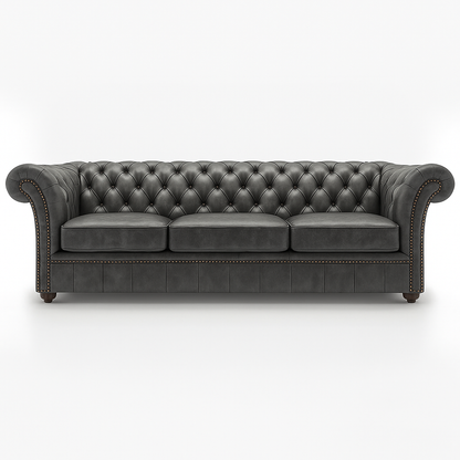 Cambridge Sofa in Thames Fog Ash Grey – Cracked Wax Leather