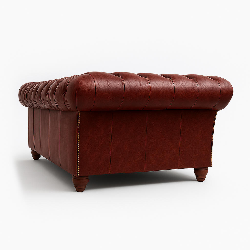 Cambridge British Made Chesterfield Sofa in Balmoral Mulberry – Cracked Wax Leather