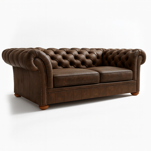 Cambridge Sofa in Caledonian Espresso Brown – Cracked Wax Leather