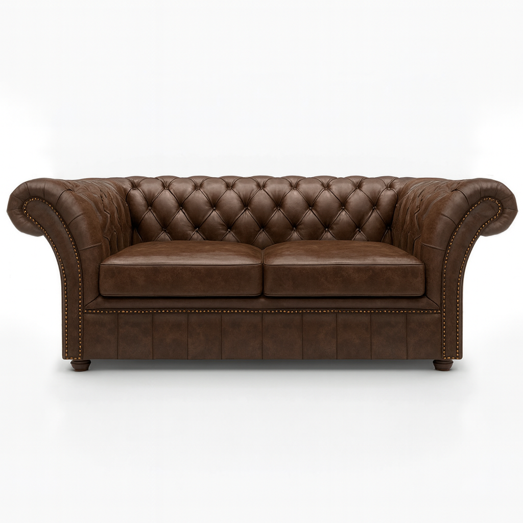 Cambridge Sofa in Caledonian Espresso Brown – Cracked Wax Leather