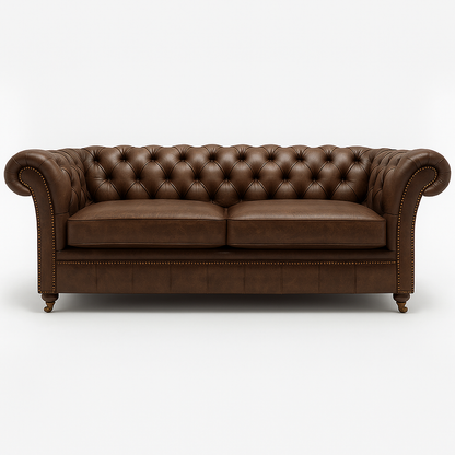 Cambridge Sofa in Caledonian Espresso Brown – Cracked Wax Leather