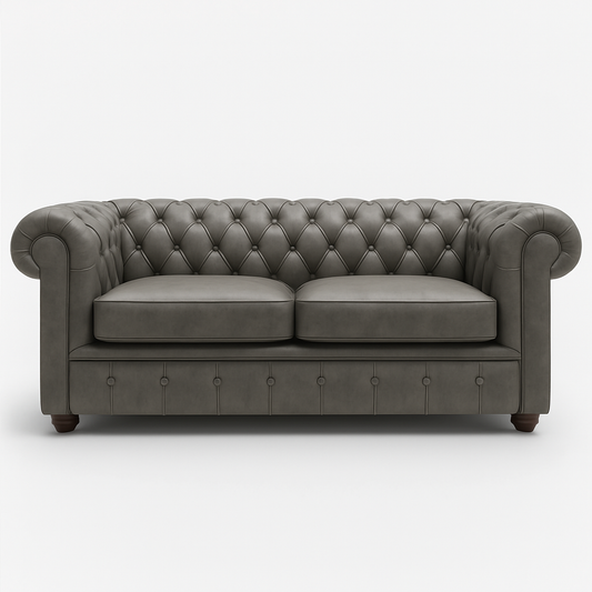 Grosvenor Duke Sofa in Thames Fog Ash Grey – Cracked Wax Leather