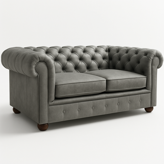 Grosvenor Duke Sofa in Thames Fog Ash Grey – Cracked Wax Leather