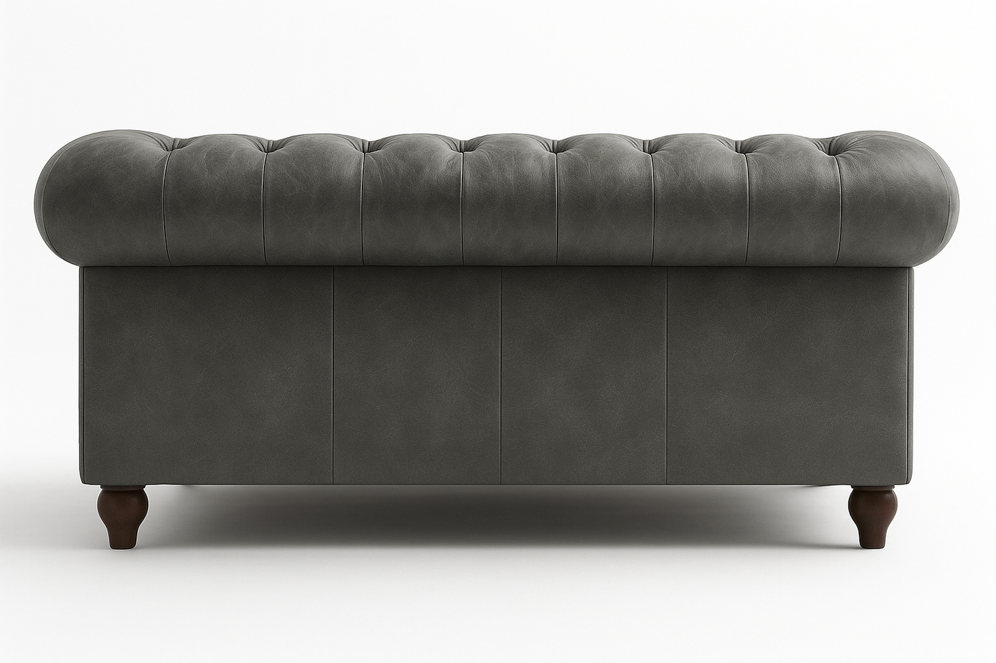 Grosvenor Duke British Made Chesterfield Sofa in Thames Fog Ash Grey – Cracked Wax Leather