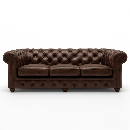 Grosvenor Duke Sofa in Caledonian Espresso Brown – Cracked Wax Leather
