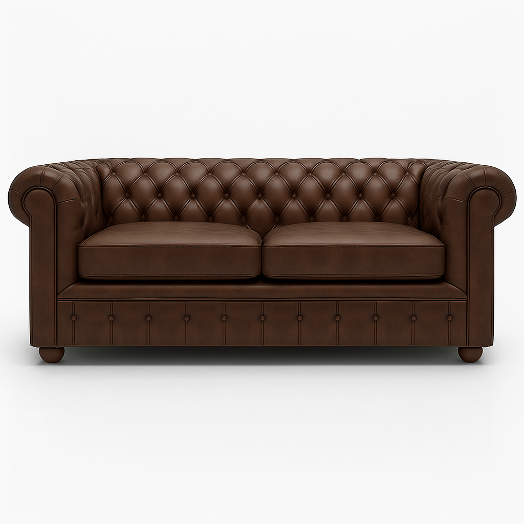 Grosvenor Duke British Made Chesterfield Sofa in Caledonian Espresso Brown – Cracked Wax Leather