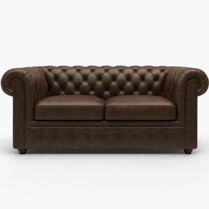 Grosvenor Duke British Made Chesterfield Sofa in Caledonian Espresso Brown – Cracked Wax Leather