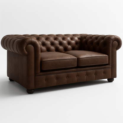 Grosvenor Duke British Made Chesterfield Sofa in Caledonian Espresso Brown – Cracked Wax Leather