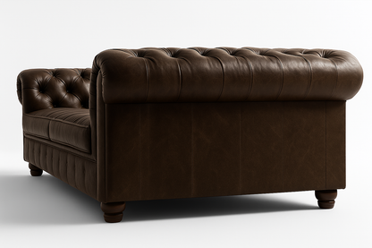 Grosvenor Duke British Made Chesterfield Sofa in Caledonian Espresso Brown – Cracked Wax Leather