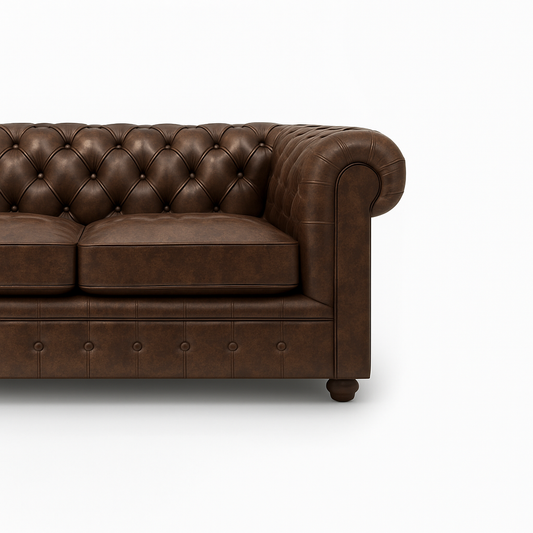 Grosvenor Duke British Made Chesterfield Sofa in Caledonian Espresso Brown – Cracked Wax Leather