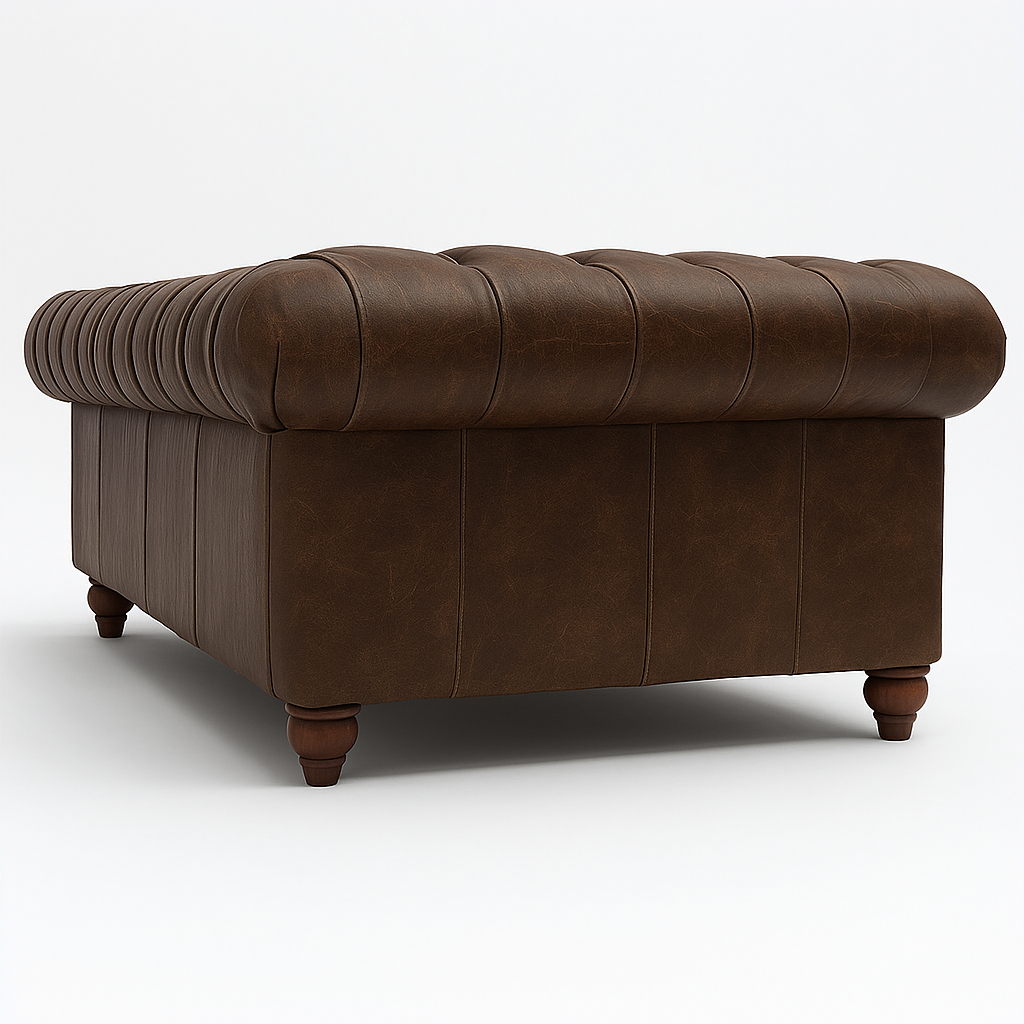 Grosvenor Duke British Made Chesterfield Sofa in Caledonian Espresso Brown – Cracked Wax Leather