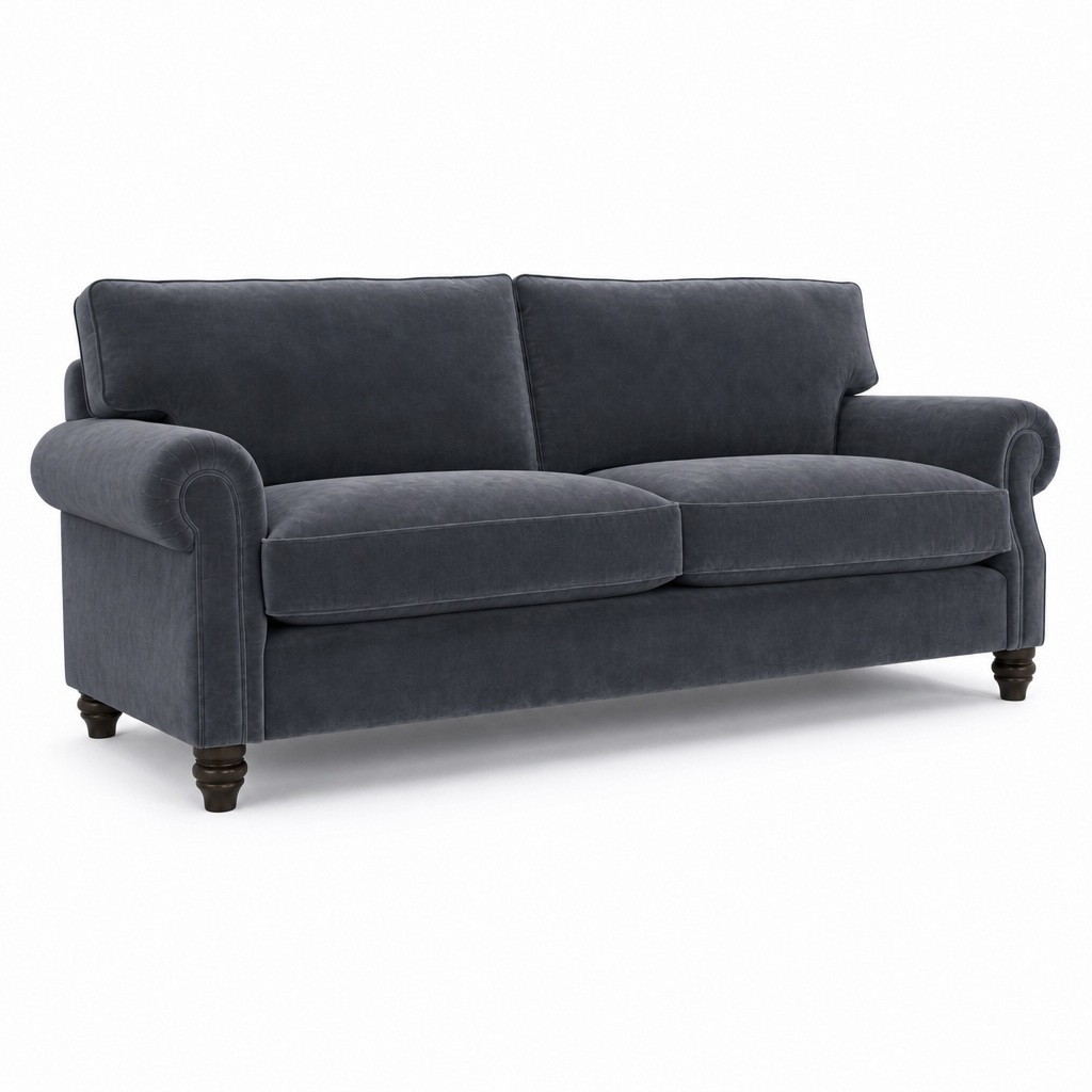 Green sofa on a white background
