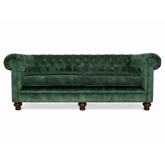 Green sofa on white background