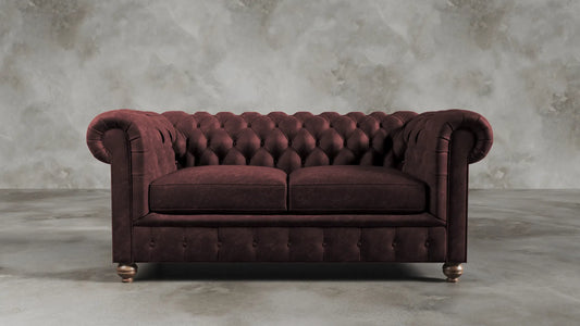 Charlotte Roseate Red Chesterfield Genuine Italian Leather Sofa