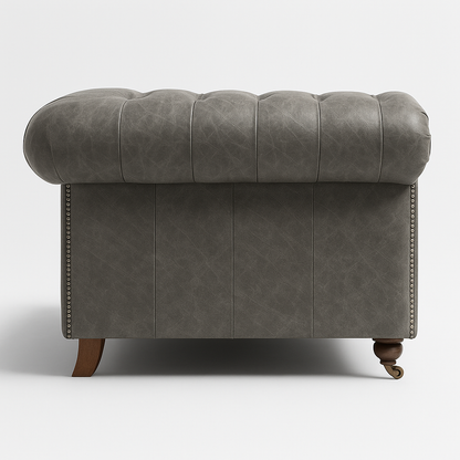 Mayfair Regent British Made Chesterfield in Thames Fog Ash Grey – Cracked Wax Leather