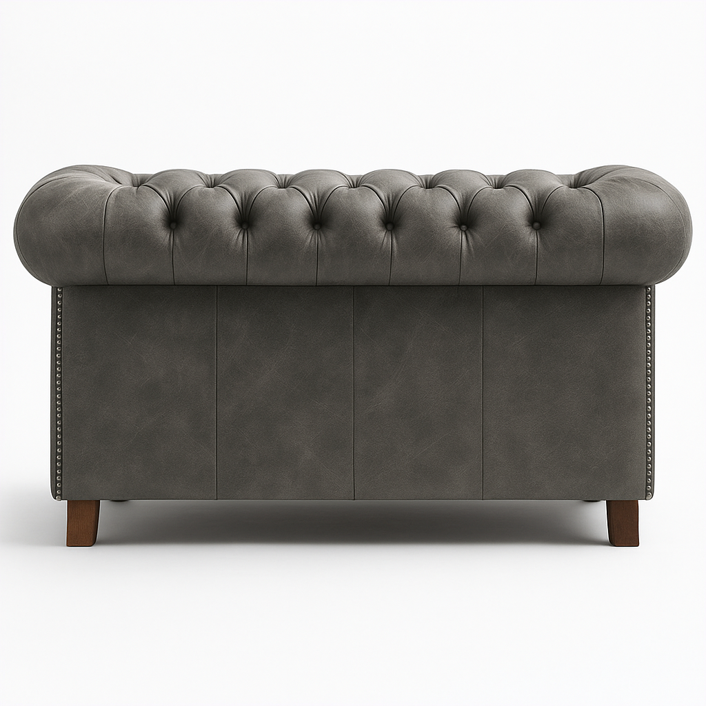 Mayfair Regent British Made Chesterfield in Thames Fog Ash Grey – Cracked Wax Leather