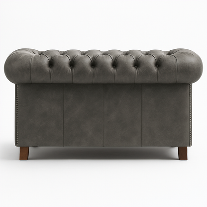 Mayfair Regent British Made Chesterfield in Thames Fog Ash Grey – Cracked Wax Leather