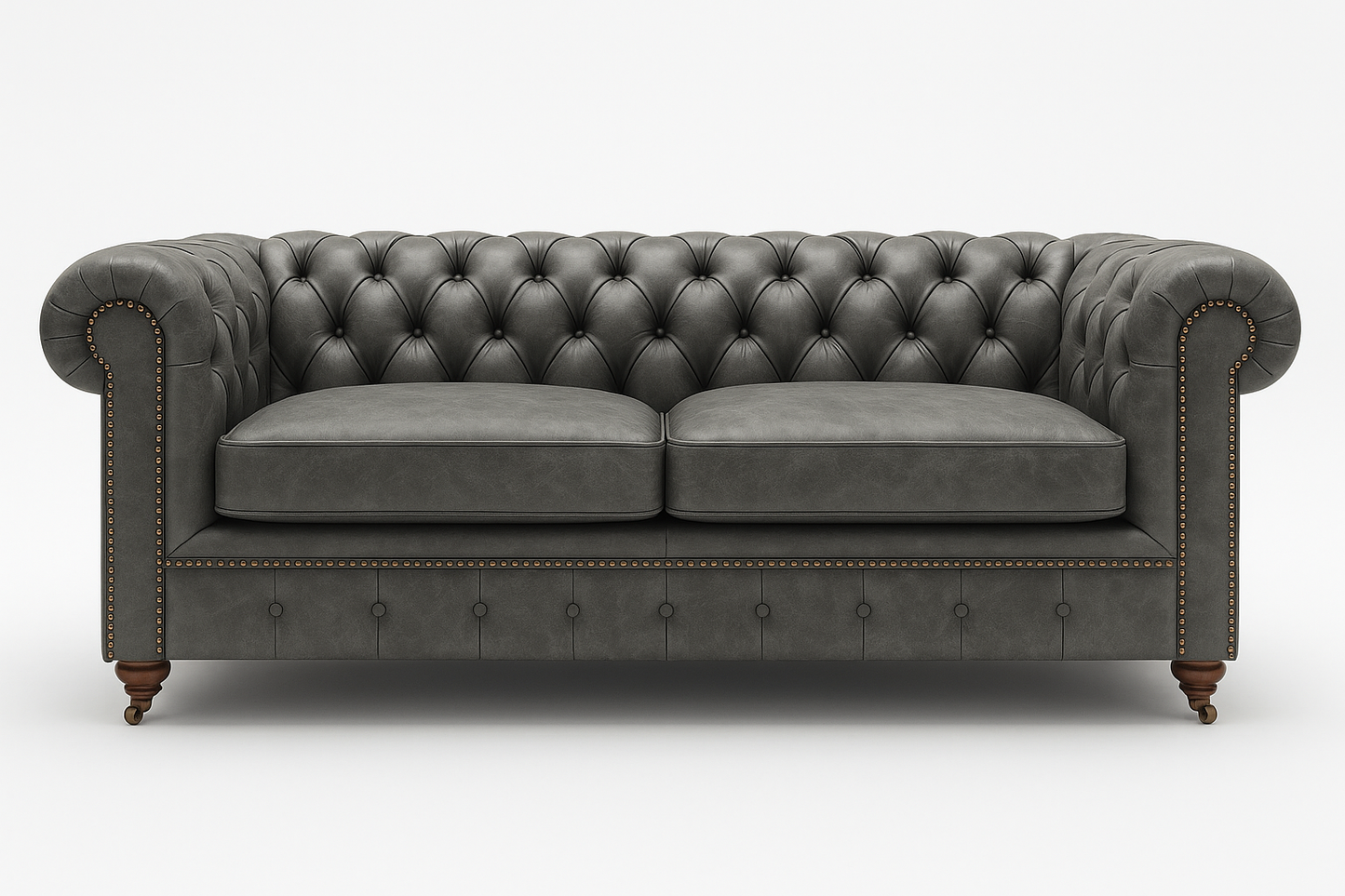 Mayfair Regent British Made Chesterfield in Thames Fog Ash Grey – Cracked Wax Leather