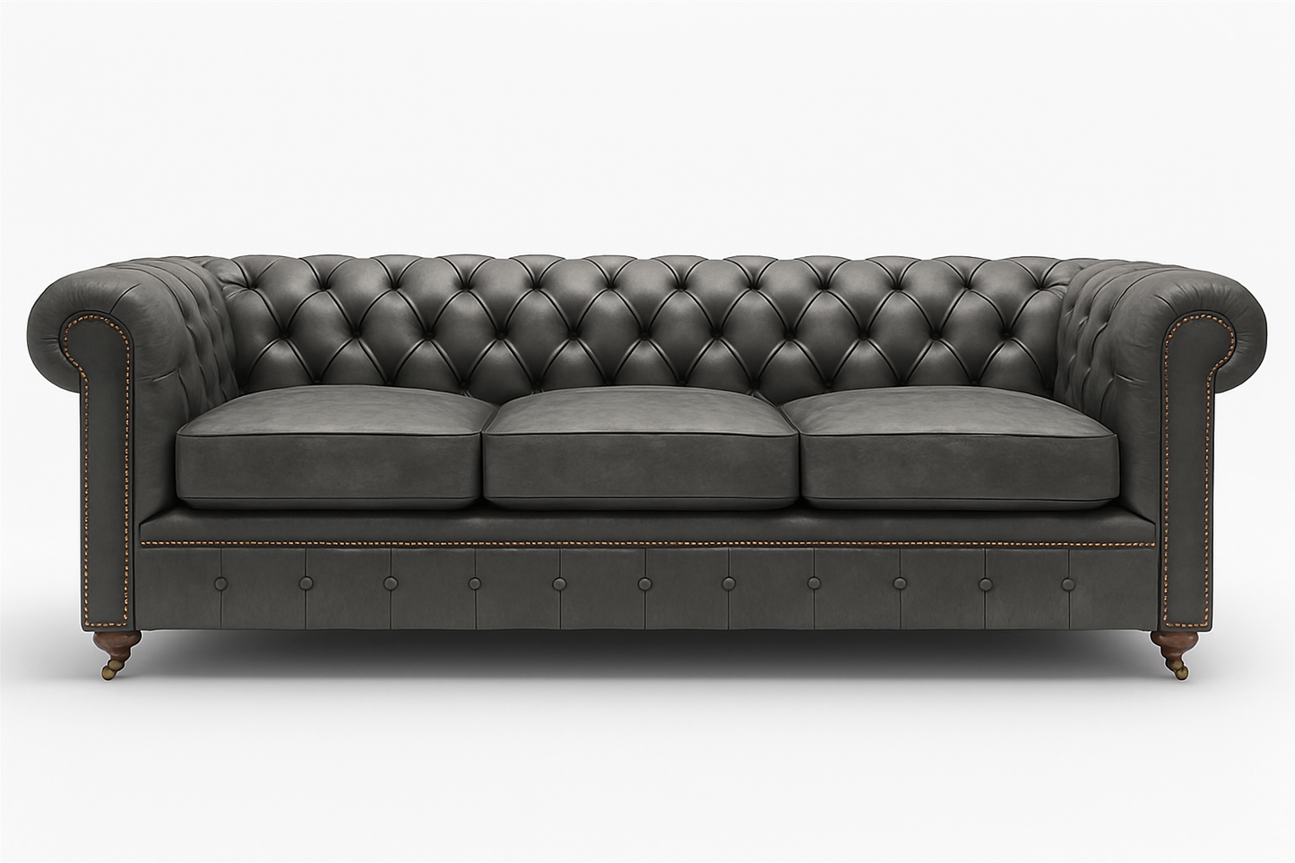 Mayfair Regent British Made Chesterfield in Thames Fog Ash Grey – Cracked Wax Leather