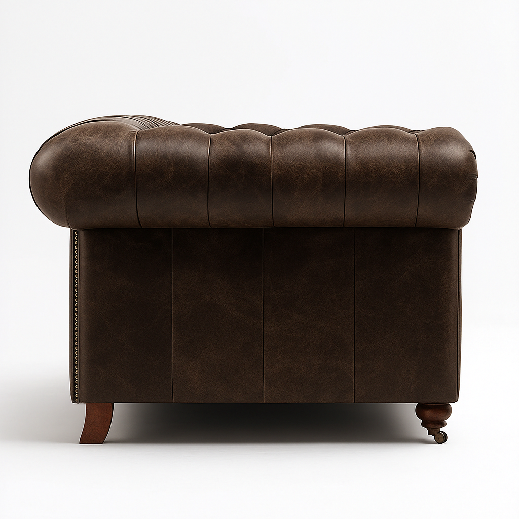 Mayfair Regent British Made Chesterfield in Caledonian Espresso Brown – Cracked Wax Leather