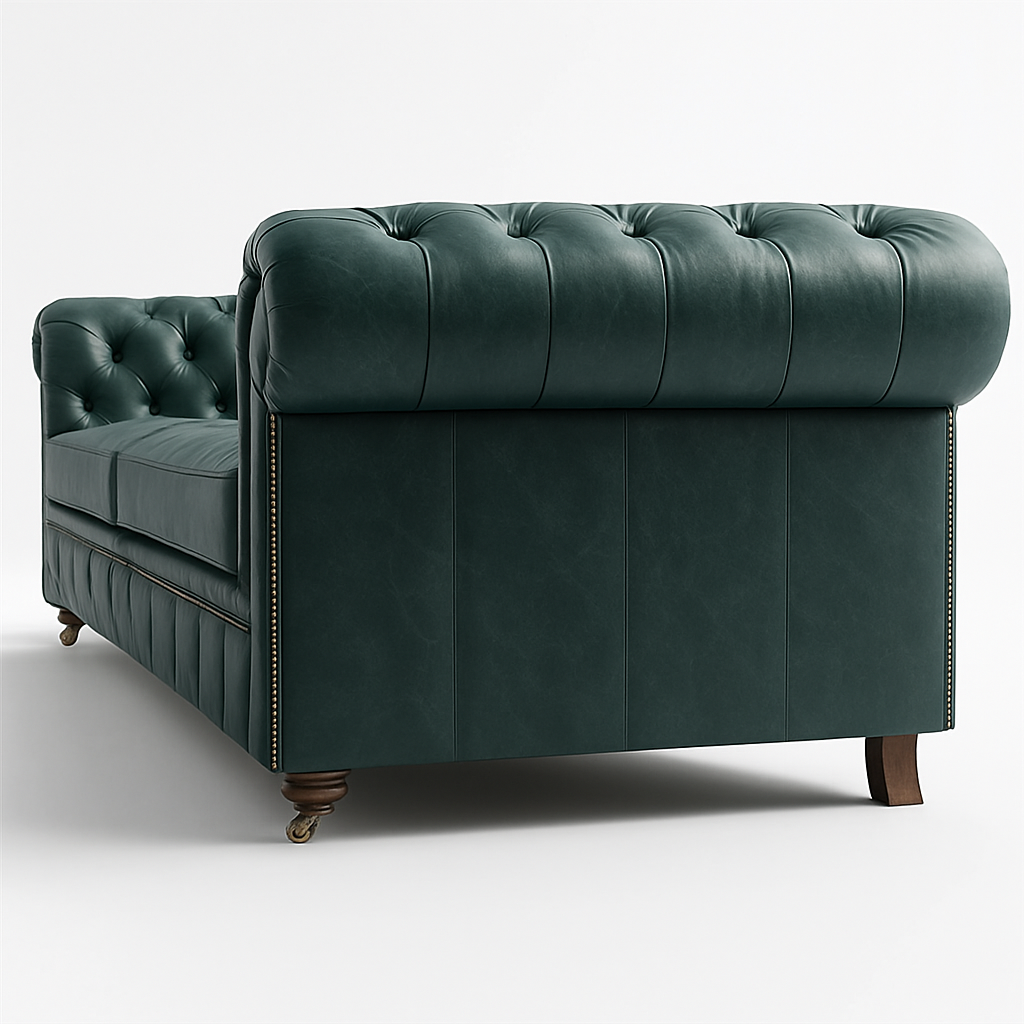 Mayfair Regent British Made Chesterfield in Highland Grove Juniper Green – Cracked Wax Leather